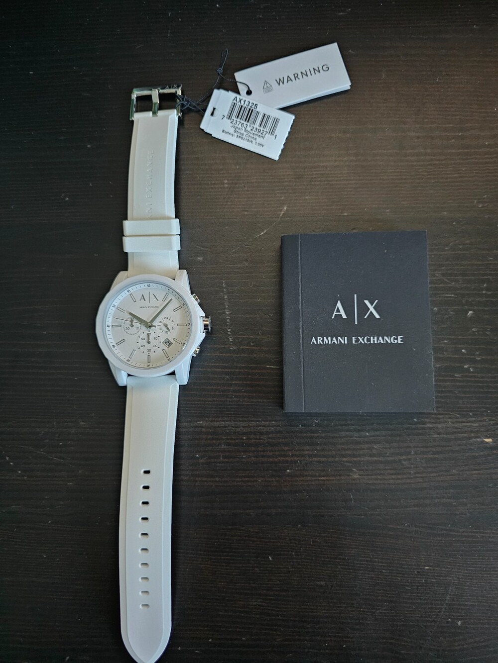 Armani Exchange AX1325 Men's White Chronograph Watch Silicone Strap New Tags